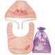 KF Baby Boys Girls Bonnet Hat Cap & Bib Set, Newborn Infant Toddler