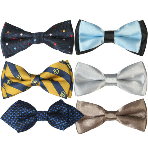 kilofly Pre-tied Adjustable Boys Baby Neck Bow Ties Mixed Value Pack, Set of 6