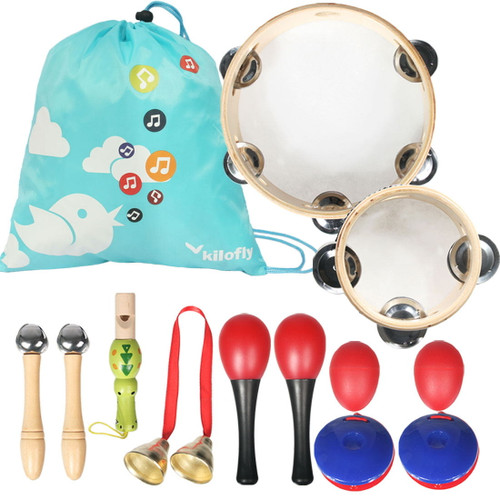 kilofly Kids Mini Band Musical Instruments Rhythm Toys Value Pack [Set of 12]