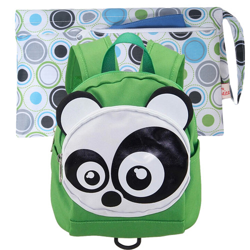 KF Baby Safety Harness Leash Toddler Backpack + Wet Dry Travel Bag, Set of 2