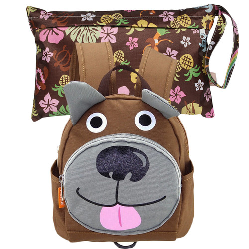 KF Baby Safety Harness Leash Toddler Backpack + Wet Dry Travel Bag, Set of 2