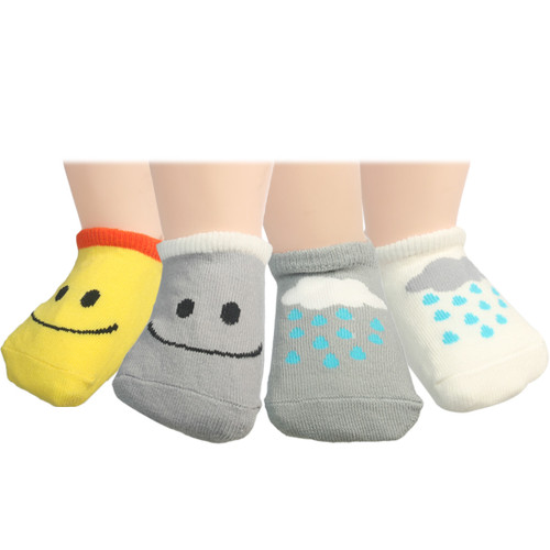 KF Baby Non-Skid Low Cut Cotton Socks Value Pack [6 Pairs], Infant to Toddler