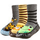 KF Baby Toddlers Boys Girls Non-Skid Slipper Socks Value Pack [3 Pairs]