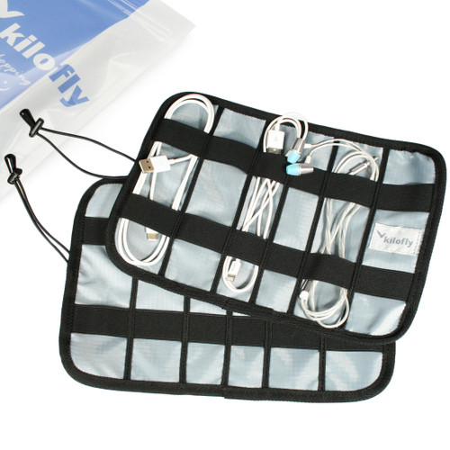 kilofly Universal Cable Organizer Bag Travel Case (Pack of 2), Large Camo
