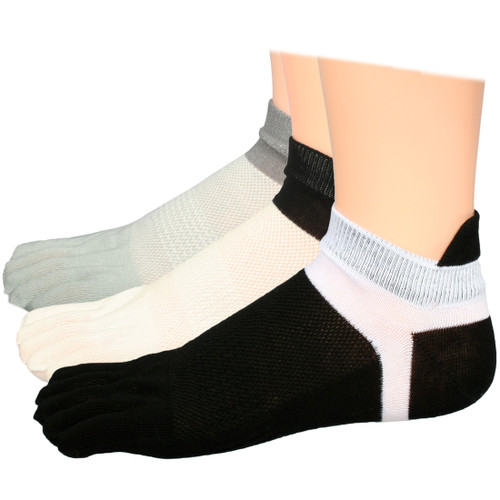 kilofly Low Cut Lightweight Run Sports No Show Toe Socks Value Pack, 3 Pairs Set