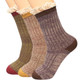 kilofly Women's Lace Trim Slouch Crew Socks Value Pack, Set of 3 Pairs