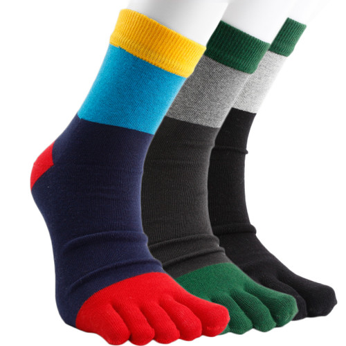 kilofly Unisex Full Toe Cotton Colorful Crew Socks Value Pack, Set of 3 Pairs