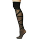 kilofly Thigh High Hold Ups Sheer Stockings Combo [2 Pairs Set] Stripes & Lace