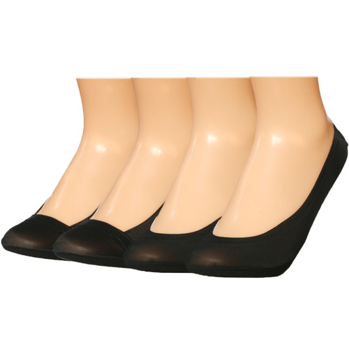 kilofly Full Cuff Silicone Grip Non-Skid Low Cut No Show Liner Socks, 4 Pairs