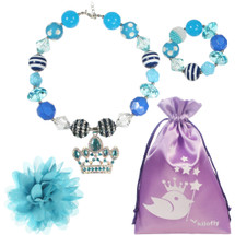 kilofly Princess Party Favor Jewelry Value Pack, Necklace Bracelet Hair Clip Set