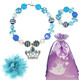 kilofly Princess Party Favor Jewelry Value Pack, Necklace Bracelet Hair Clip Set
