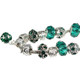 kilofly Women's Carved Glass Beads Silver Plated Charm Bracelet, Set of 2