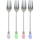 kilofly Rhinestone Stainless Steel Party Dessert Pastry Fork Value Pack, 4 Sets