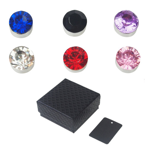 kilofly Crystal Magnetic Wine Charms Glass Markers, Set of 6 + Gift Box, Cube
