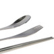 kilofly Stainless Steel Fork Spoon Chopsticks 3 pcs Cutlery Set, Value Pack of 2