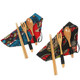 kilofly Wooden Japanese Fork Spoon Chopsticks 3 pcs Cutlery Set, Value Pack of 2