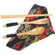 kilofly Wooden Japanese Fork Spoon Chopsticks 3 pcs Cutlery Set, Value Pack of 2