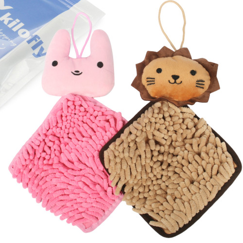 kilofly Absorbent Fast-Dry Chenille Microfiber Hanging Hand Towels Value Pack