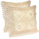 kilofly Decorative Vintage Lace Cushion Cover Pillow Case 15" x 15", Set of 2