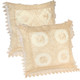 kilofly Decorative Vintage Lace Cushion Cover Pillow Case 15" x 15", Set of 2