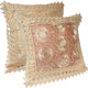 kilofly Decorative Vintage Lace Cushion Cover Pillow Case 15" x 15", Set of 2