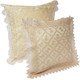 kilofly Decorative Vintage Lace Cushion Cover Pillow Case 15" x 15", Set of 2