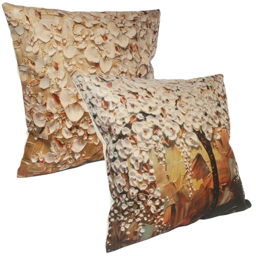 kilofly Home Decorative 3D Print Throw Pillow Cover Case, 18" x 18" [Set of 2]