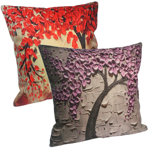 kilofly Home Decorative 3D Print Throw Pillow Cover Case, 18" x 18" [Set of 2]