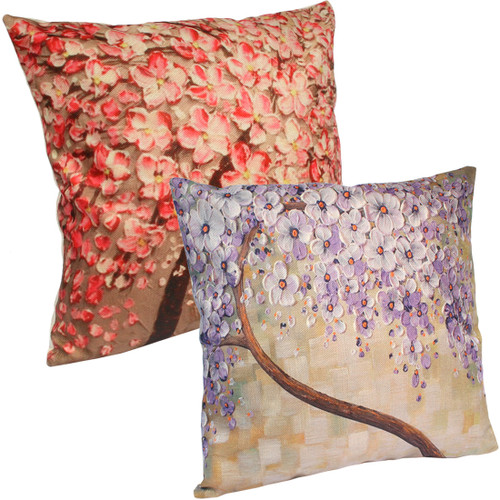 kilofly Home Decorative 3D Print Throw Pillow Cover Case, 18" x 18" [Set of 2]
