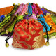 kilofly Chinese Silk Brocade Drawstring Jewelry Pouch Bag Value Set, 24 pcs