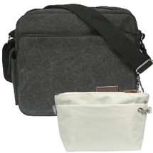 kilofly Multi Pockets Zipper Canvas Messenger Shoulder Bag + Handy Pouch Combo