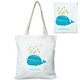 kilofly Cotton Canvas Shopping Tote Shoulder Bag + Matching Pouch Combo Set