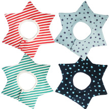 KF Baby Boys Girls Waterproof Super Absorbent Cotton Wrap Around Bibs [Set of 4]