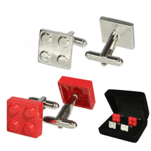 kilofly Cufflinks Combo [Set of 2 pairs] - Building Block, with Velvet Gift Box