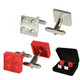 kilofly Cufflinks Combo [Set of 2 pairs] - Building Block, with Velvet Gift Box