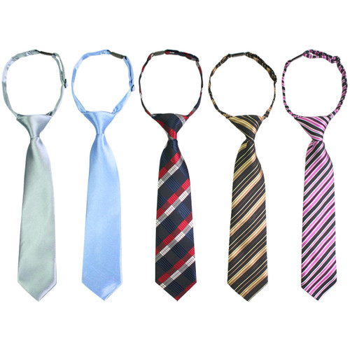 kilofly Pre-tied Adjustable Neck Strap Tie Boys Baby Necktie Value Set of 5