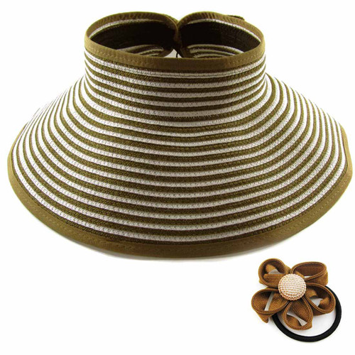 kilofly Roll Up Wide Brim Sun Visor Hat - for Girls