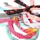 kilofly 12pc Girls Bunny Rabbit Ear Wired Hair Tie Twist Scarf Bow Headband Set