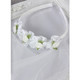 kilofly Girls First Communion Flower Headband Veil + Necklace Bracelet Value Set