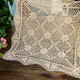 kilofly Handmade Crochet Cotton Lace Table Placemats Sofa Doilies, 2pc, Square, Beige,19.6 inch