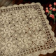 kilofly Handmade Crochet Cotton Lace Table Placemats Sofa Doilies, Square, Beige, 23 inch