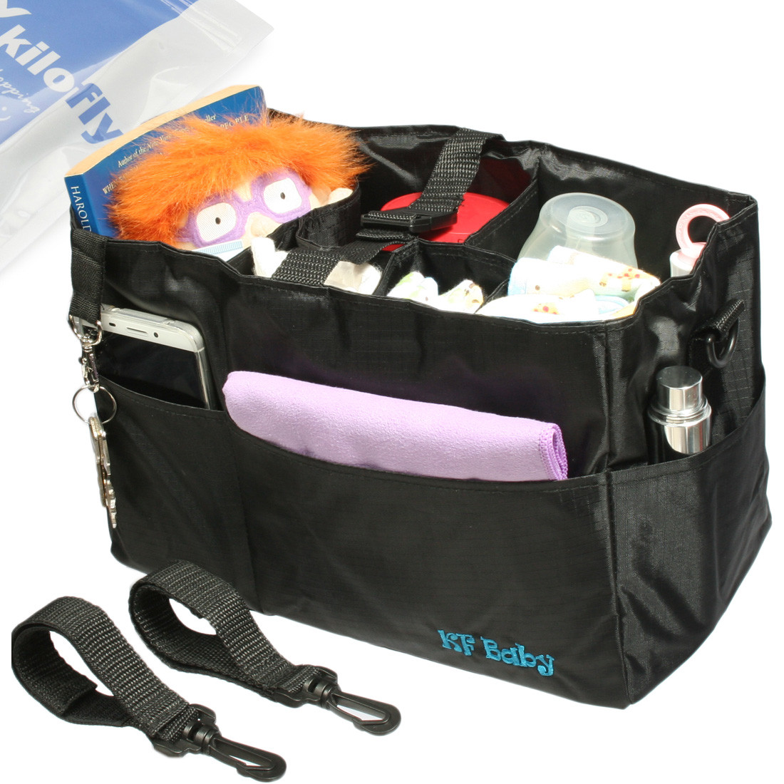 KF Baby Diaper Bag Insert Nice Stroller Organizer, w/ Handle & 2 Attachable Straps - kilofly Shop