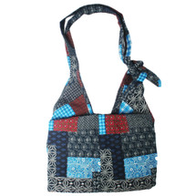 kilofly Bohemian Large Folding Cloth Crossbody Shoulder Bag, Adjustable Strap, Blocks
