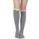 kilofly Women's Soft Lace Trim Knee-High Socks, Gray