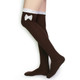 kilofly Women's Lace Trim Knee-High Boot Socks, Brown