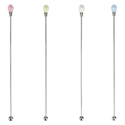 kilofly Rhinestone Party Stir Swizzle Stick Value Pack, Set of 4