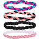 kilofly 4pc Girls Nonslip Grip Braided Headbands Teens Sports Hair Elastic Bands