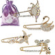 kilofly 4pc Womens Fashion Novelty Brooch Jewelry Charm Pins + Gift Pouch Set
