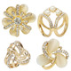 kilofly 4pc Women's Elegant Faux Pearl Crystal Rhinestone Scarf Ring Buckle Clip