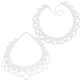 kilofly 2pc Women's White Faux Pearl Beaded False Collar Necklace Fashion Choker